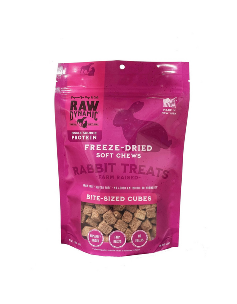 Raw Dynamic Raw Dynamic Air Dried Treats | Farm Raised Rabbit Soft Chews for Cats & Dogs 1.5 oz