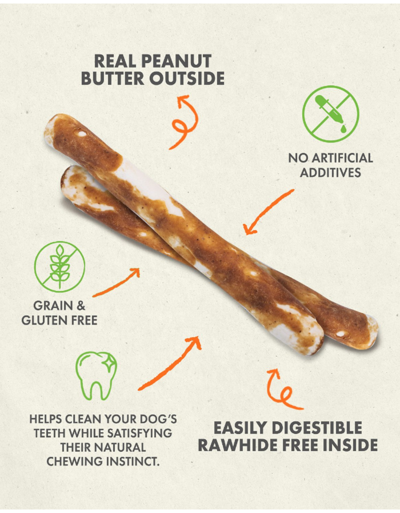 Canine Naturals Canine Naturals Hide Free Dog Chews | Peanut Butter Sticks 40 pk
