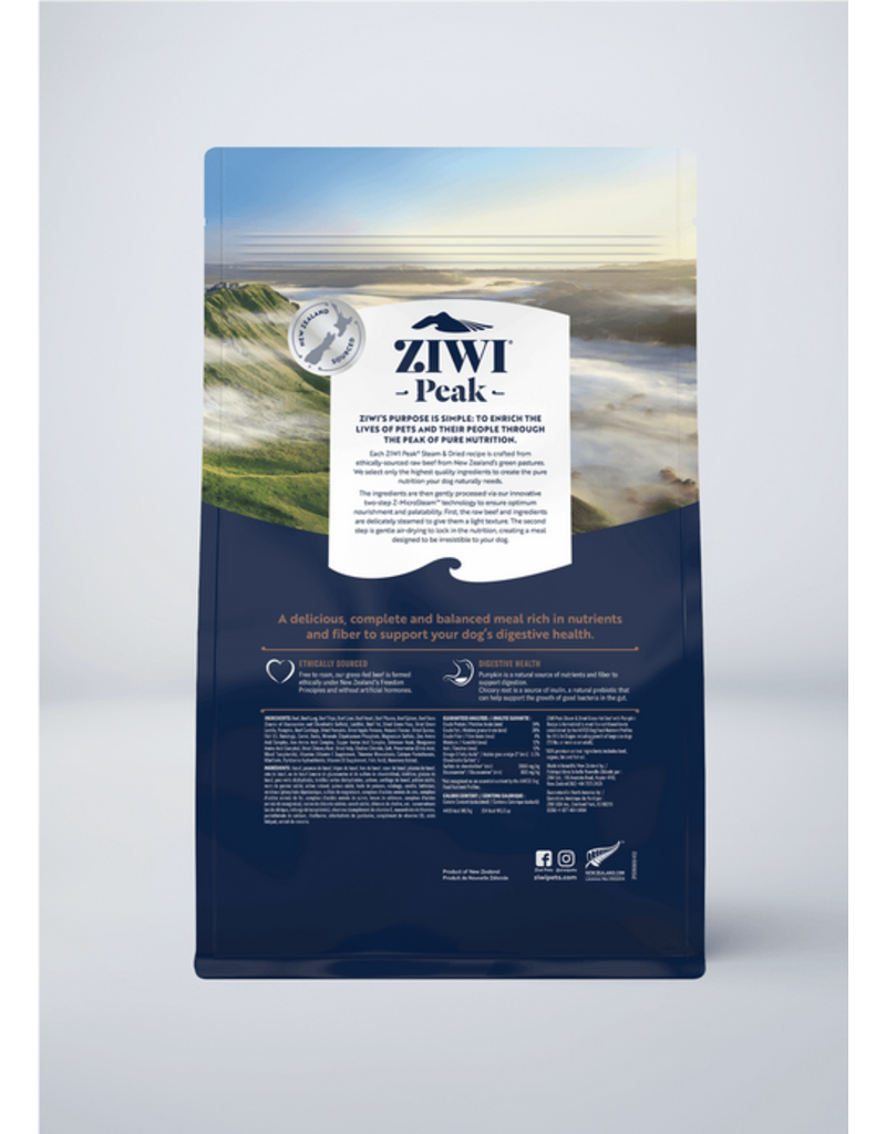 Ziwipeak ZiwiPeak Steam-Dried Dog Food | Beef & Pumpkin 1.8 lb