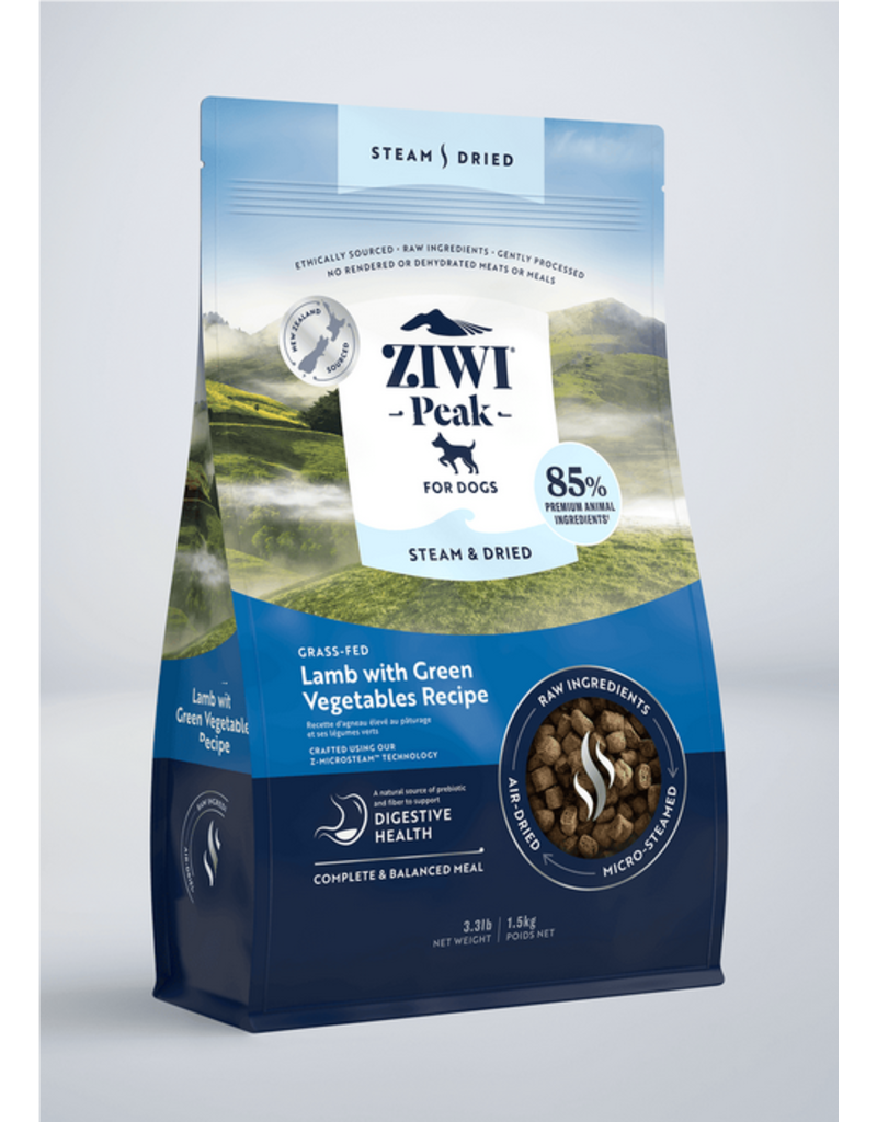 Ziwipeak ZiwiPeak Steam-Dried Dog Food | Lamb & Green Vegetables 3.3 lb