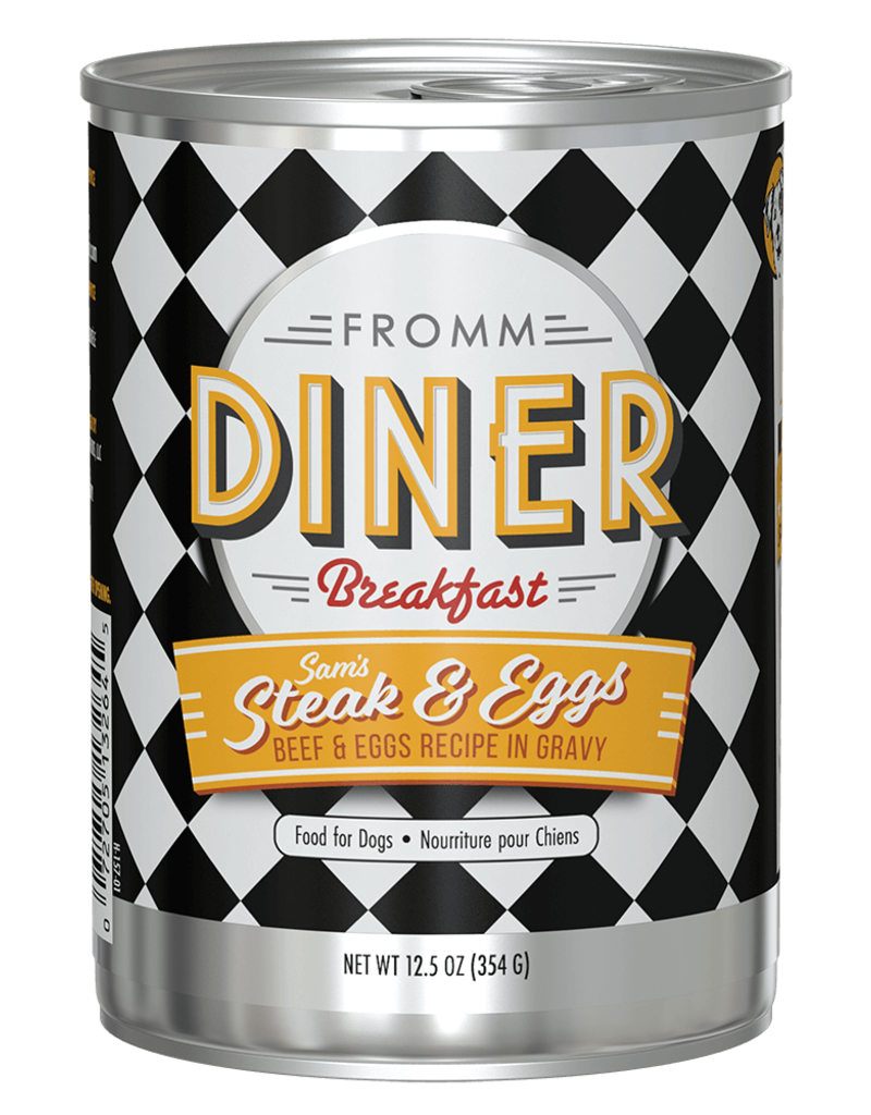 Fromm Fromm Diner Dog Food Can | Breakfast Sam's Steak & Eggs 12.5 oz CASE