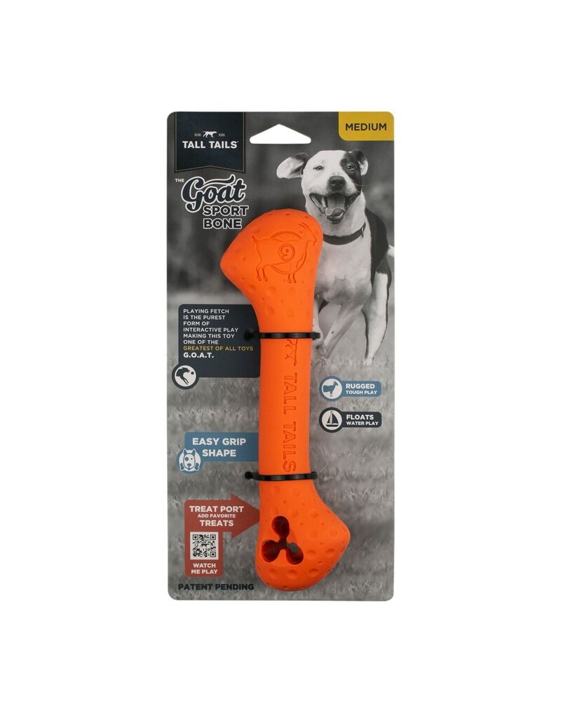 Tall Tails Tall Tails GOAT Dog Toys | 9" Orange Rubber Bone