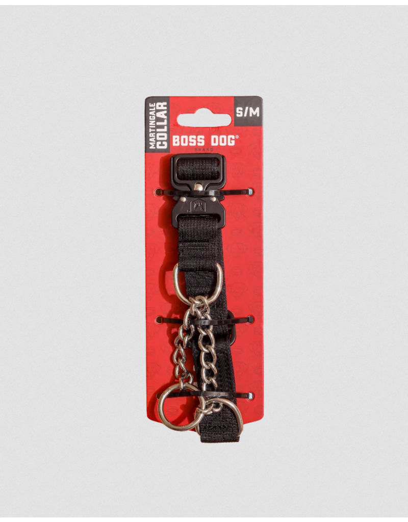 Boss Dog Brand Boss Dog Tactical | Black Martingale Collar 1" Small/Medium