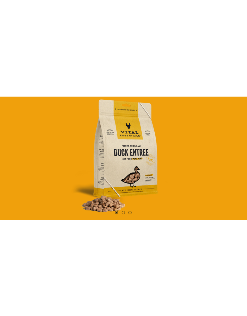 Vital Essentials Vital Essentials Freeze Dried Cat Food | Duck Entrée Mini Nibs 12 oz