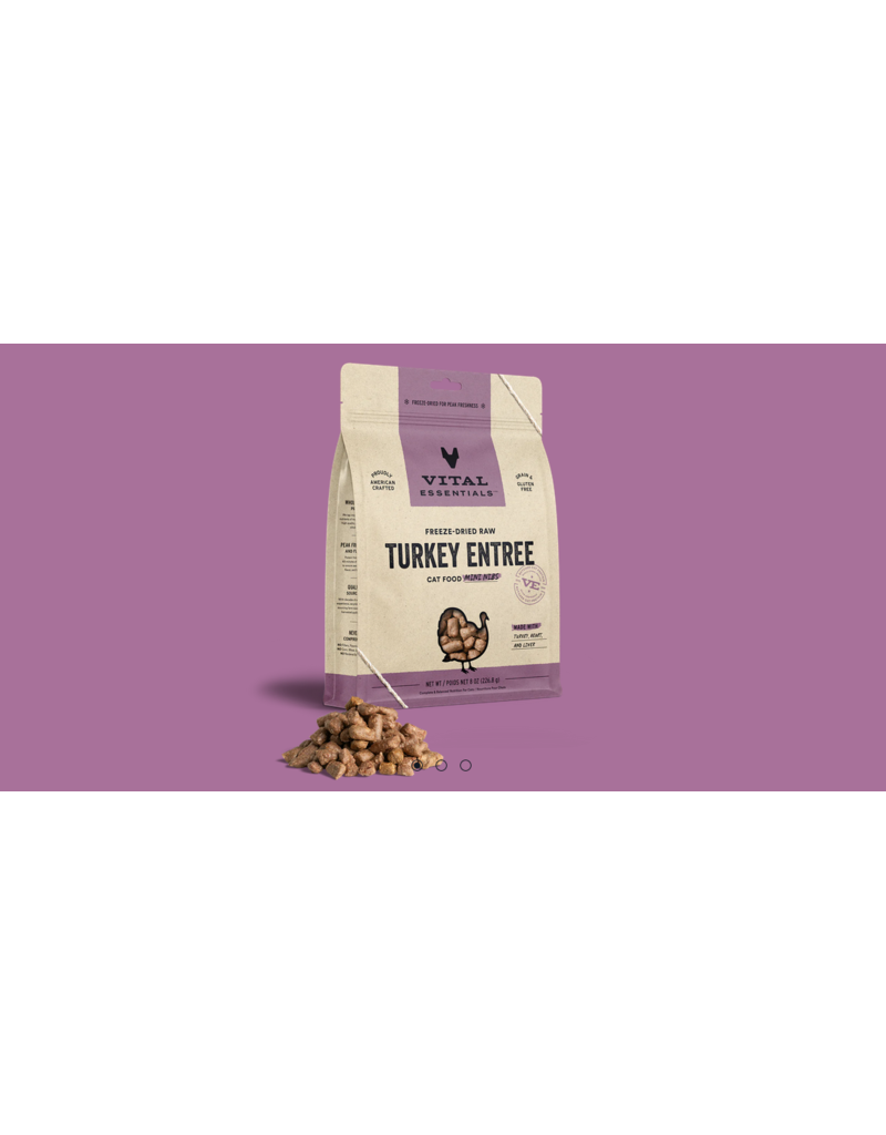 Vital Essentials Vital Essentials Freeze Dried Cat Food | Turkey Entrée Mini Nibs 8 oz