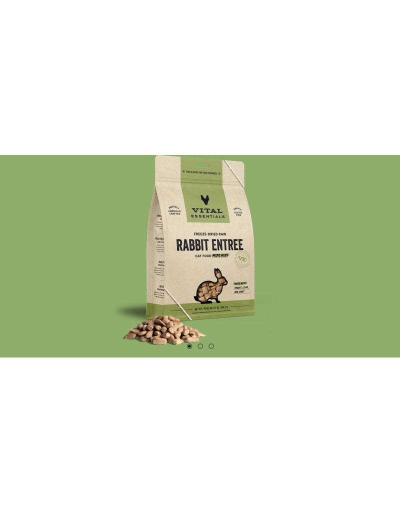 Vital Essentials Vital Essentials Freeze Dried Cat Food | Rabbit Entrée Mini Nibs 12 oz