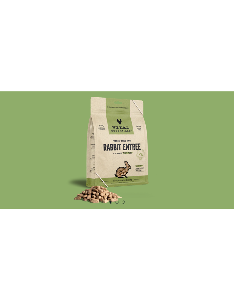 Vital Essentials Vital Essentials Freeze Dried Cat Food | Rabbit Entrée Mini Nibs 8 oz