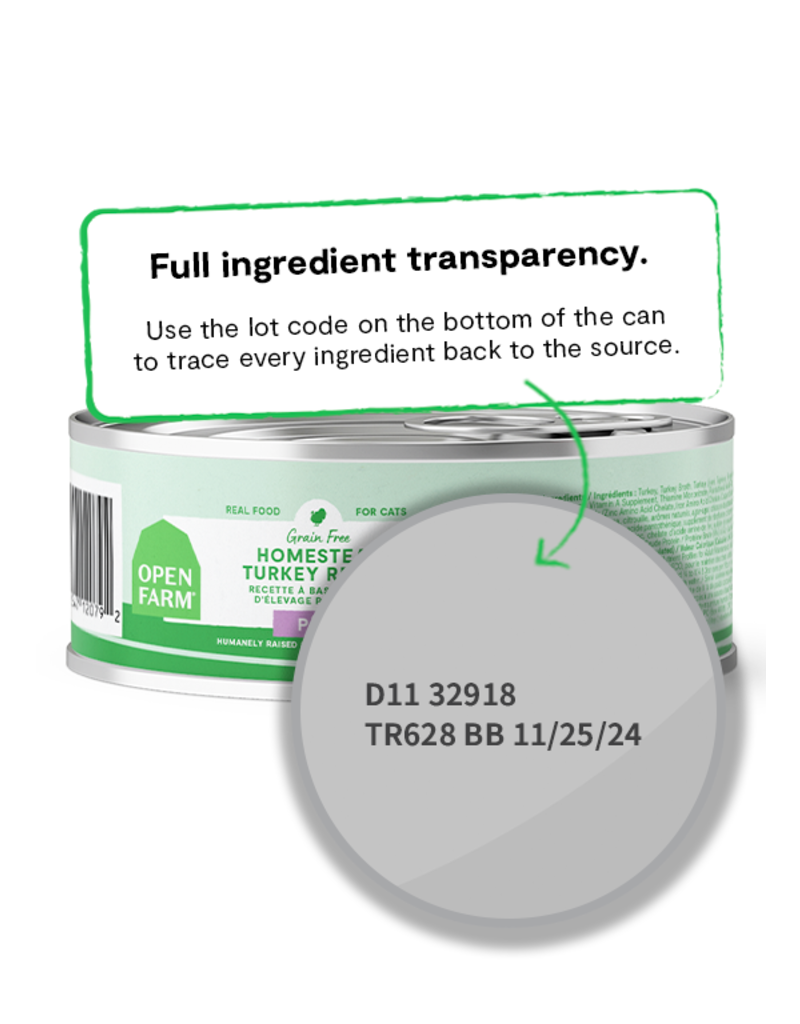 Open Farm Open Farm Pate Canned Cat Food | Grain Free Homestead Turkey Recipe 5.3 oz single