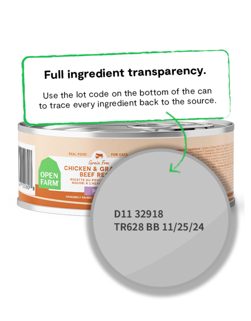 Open Farm Open Farm Pate Canned Cat Food | Grain Free Chicken & Grass Fed Beef Recipe 5.3 oz single