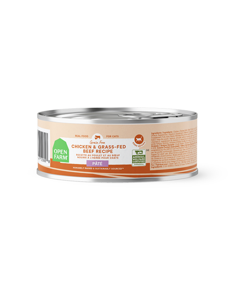 Open Farm Open Farm Pate Canned Cat Food | Grain Free Chicken & Grass Fed Beef Recipe 5.3 oz single
