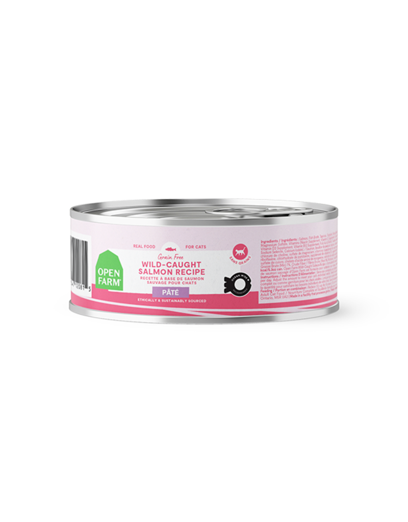 Open Farm Open Farm Pate Canned Cat Food | Grain Free Wild Caught Salmon Recipe 2.8 oz CASE/18