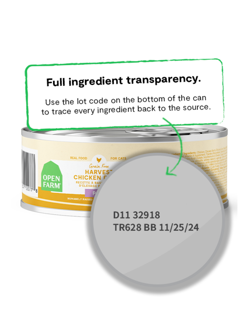 Open Farm Open Farm Pate Canned Cat Food | Grain Free Harvest Chicken Recipe 5.3 oz CASE/12