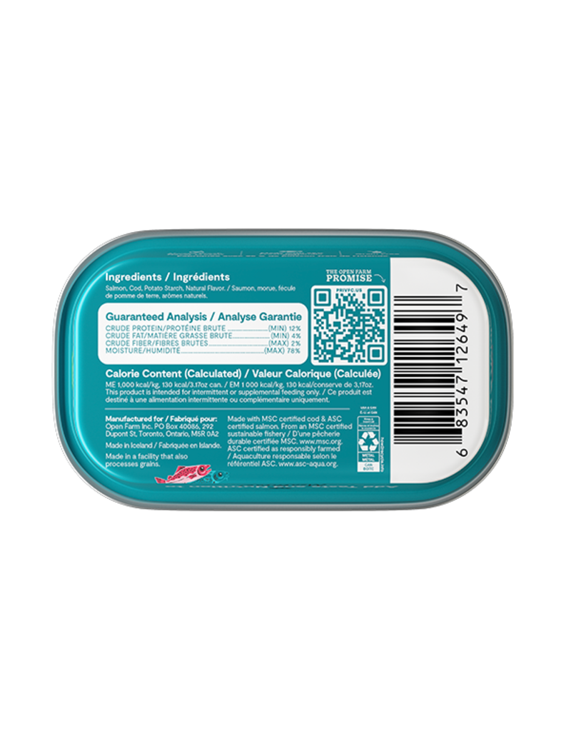 Open Farm Open Farm Silky Mousse Canned Cat Food | Salmon & Cod Grain Free Topper 4.59 oz CASE/12