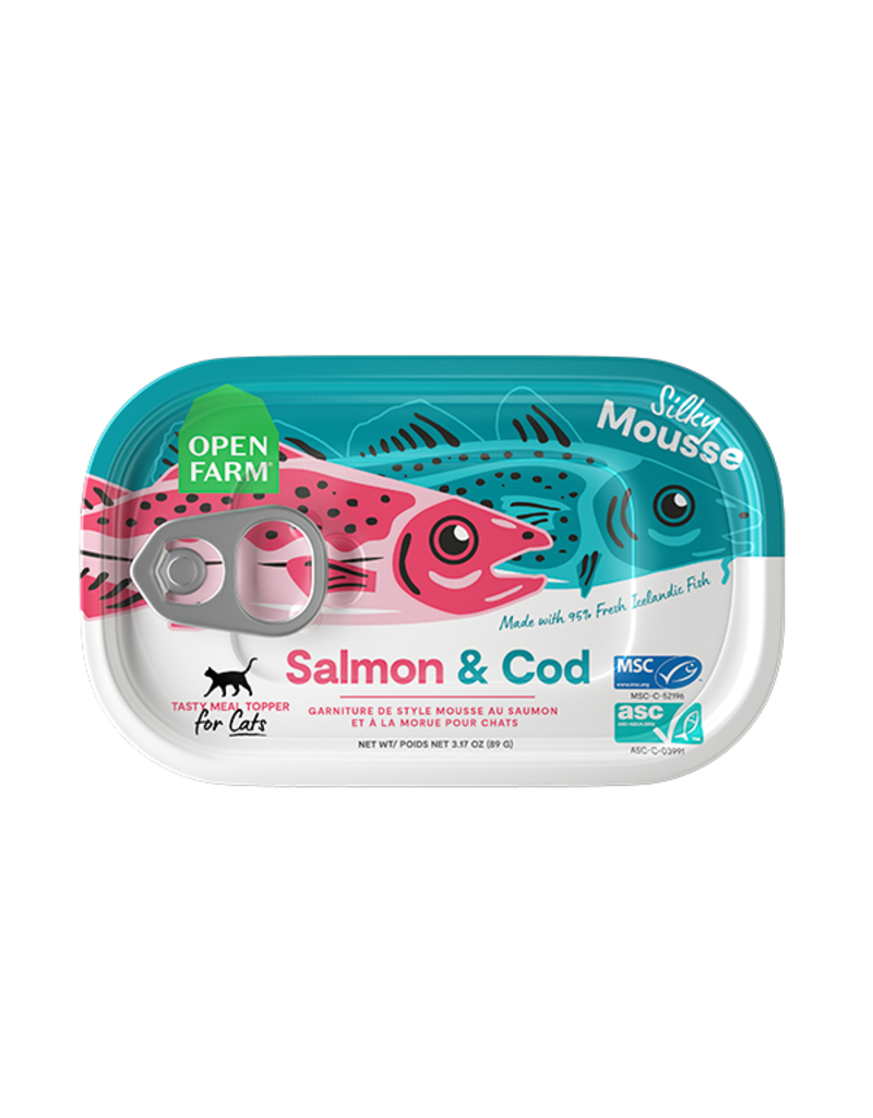 Open Farm Open Farm Silky Mousse Canned Cat Food | Salmon & Cod Grain Free Topper 4.59 oz CASE/12