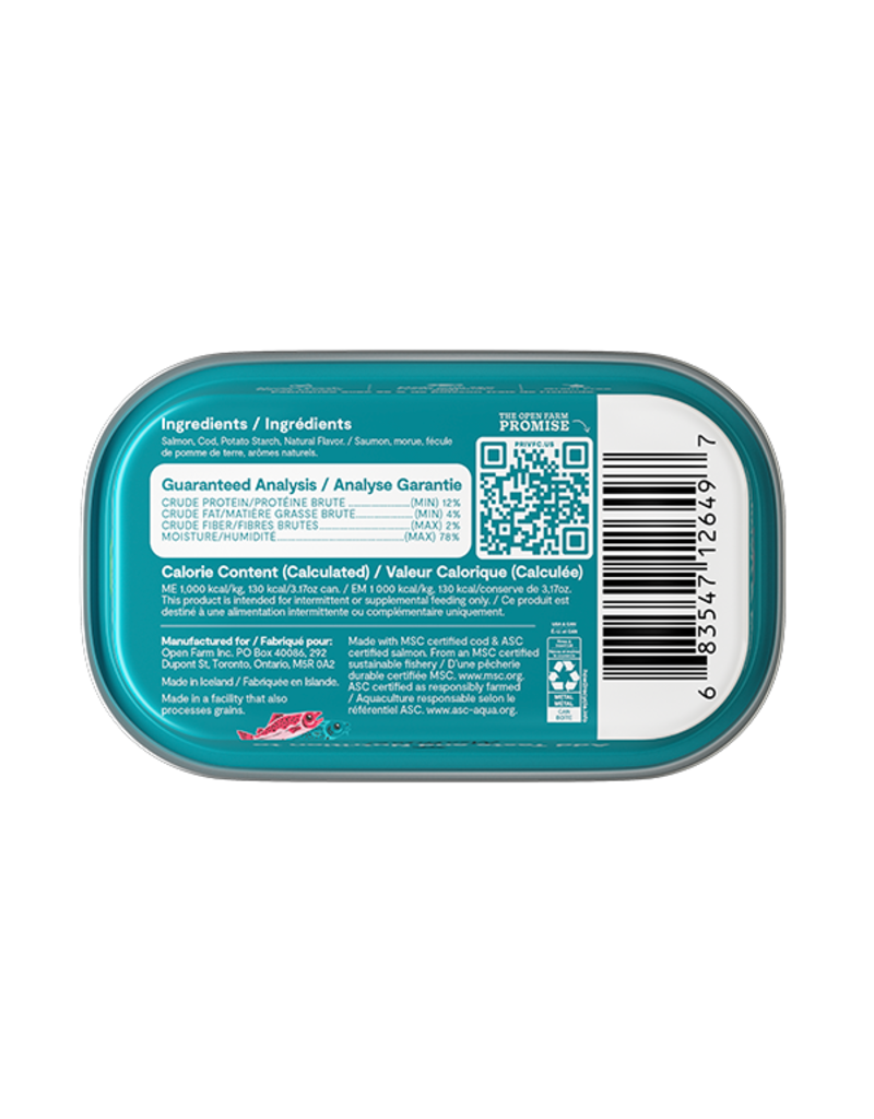 Open Farm Open Farm Silky Mousse Canned Cat Food | Salmon & Cod Grain Free Topper 3.17 oz single