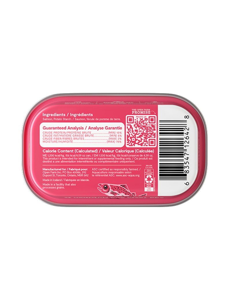 Open Farm Open Farm Silky Mousse Canned Dog Food | Salmon Grain Free Topper 4.59 oz CASE/12