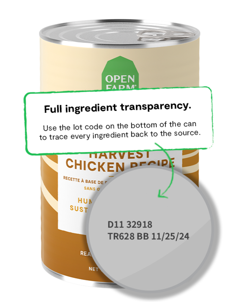 Open Farm Open Farm Pate Canned Dog Food | Grain Free Harvest Chicken Recipe 12.5 oz CASE/12