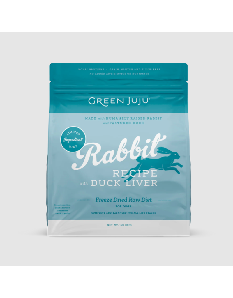 Green Juju Green Juju Freeze Dried Raw Diet | LID Rabbit Recipe with Duck Liver 14 oz CASE/4