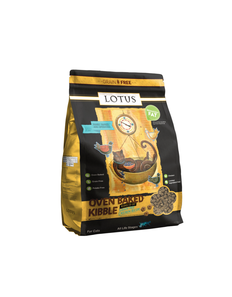 Lotus Natural Pet Food z Lotus Oven Baked Cat Kibble | Grain Free Low Fat Chicken Recipe 2.2 lb