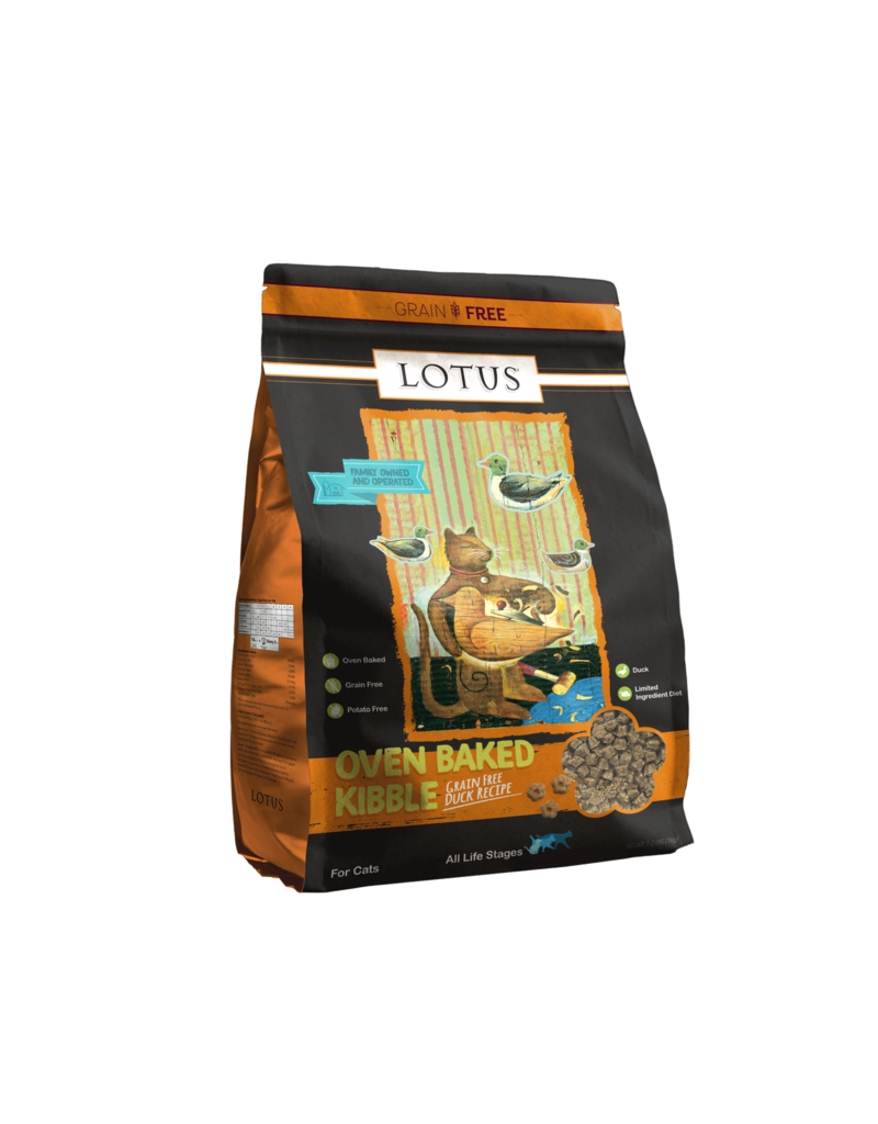 Lotus Natural Pet Food z Lotus Oven Baked Cat Kibble | Grain Free Duck Recipe 2.2 lb