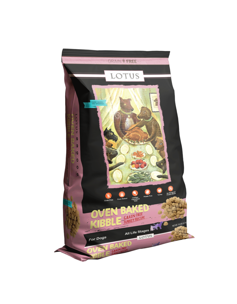 Lotus Natural Pet Food Lotus Oven Baked Dog Kibble | Grain Free Turkey Recipe 10 lb