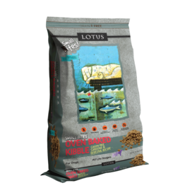 Lotus Natural Pet Food DISC/D Lotus Oven Baked Dog Kibble | Small Bites Grain Free Sardine & Herring Recipe 10 lb