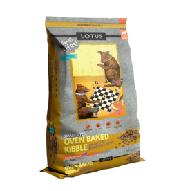 Lotus Natural Pet Food z Lotus Oven Baked Dog Kibble | Small Bites Senior Chicken & Brown Rice Recipe 12.5 lb