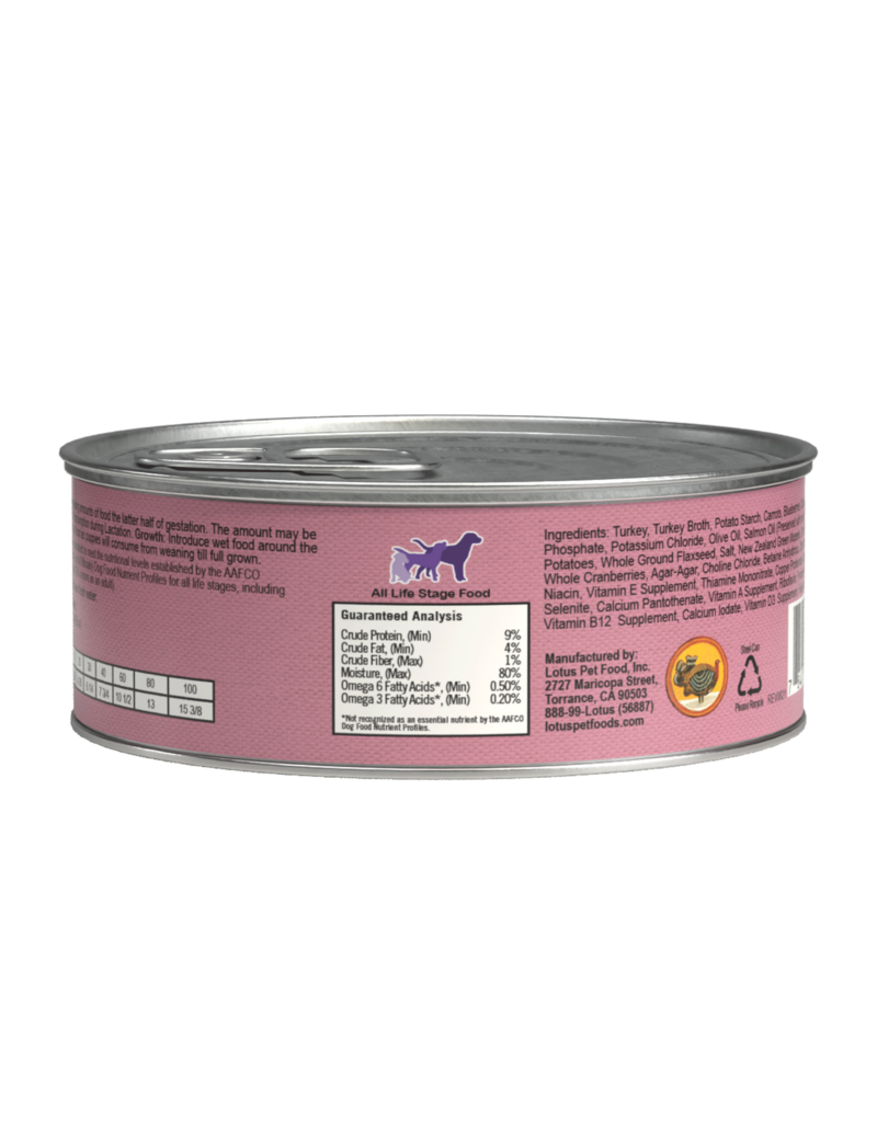 Lotus Natural Pet Food Lotus Just Juicy Canned Dog Food | Grain Free Turkey Stew 5.3 oz single