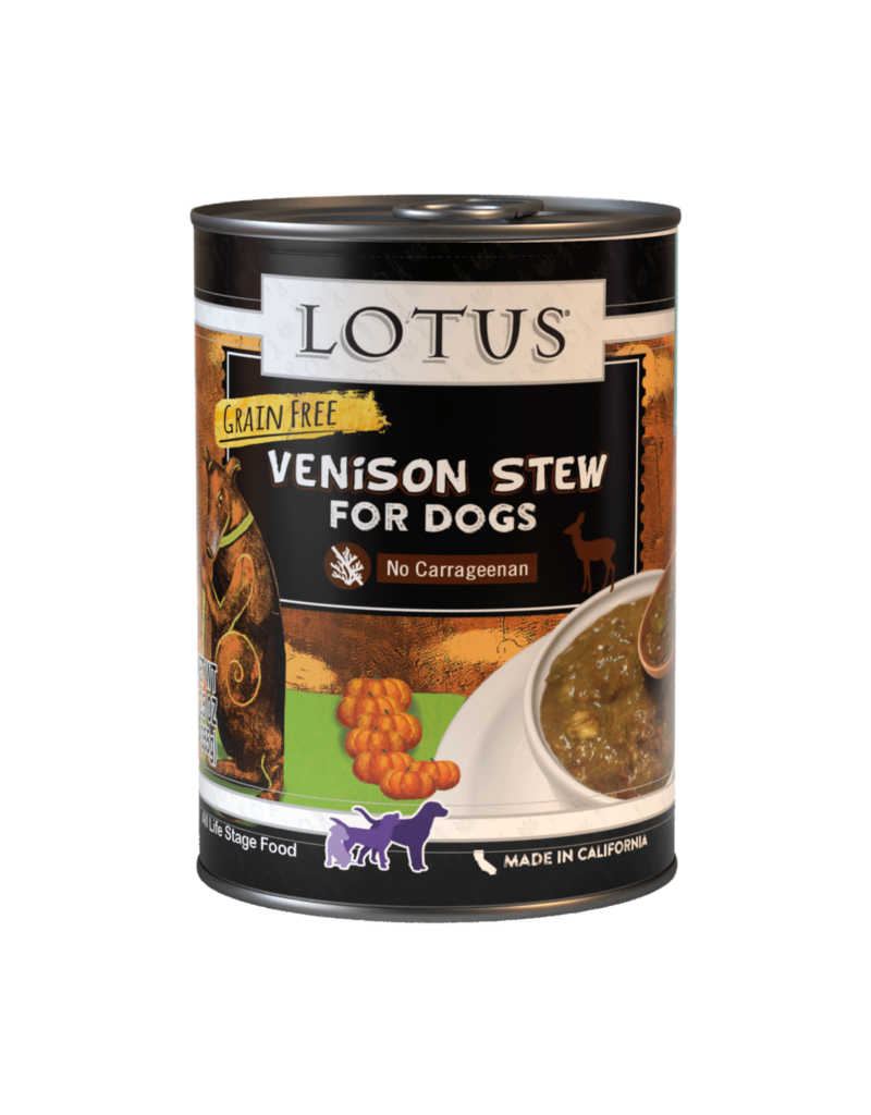 Lotus Natural Pet Food Lotus Just Juicy Canned Dog Food | Grain Free Venison Stew 12.5 oz CASE/12