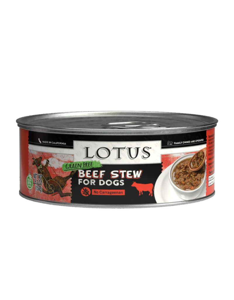 Lotus Natural Pet Food Lotus Just Juicy Canned Dog Food | Grain Free Beef & Asparagus Stew 5.3 oz CASE/24