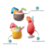 Pet Shop Pet Shop Fringe Studio Plush Dog Toy | Mini Tropical Drinks 3 pk