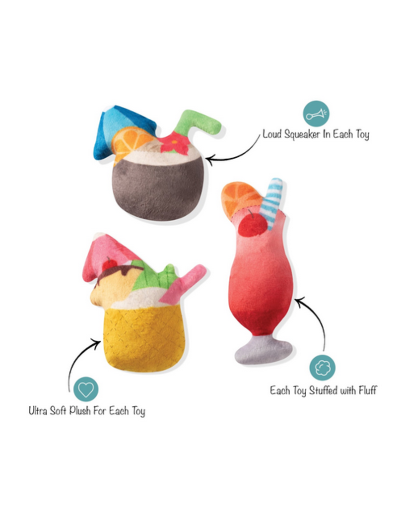 Pet Shop Pet Shop Fringe Studio Plush Dog Toy | Mini Tropical Drinks 3 pk