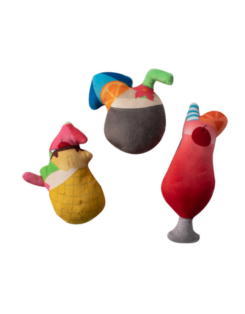 Pet Shop Pet Shop Fringe Studio Plush Dog Toy | Mini Tropical Drinks 3 pk