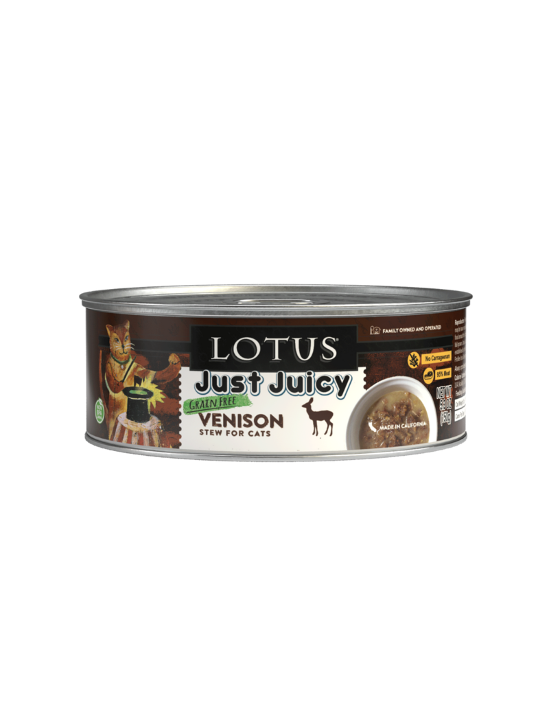 Lotus Natural Pet Food Lotus Just Juicy Canned Cat Food | Grain Free Venison Stew 5.3 oz single