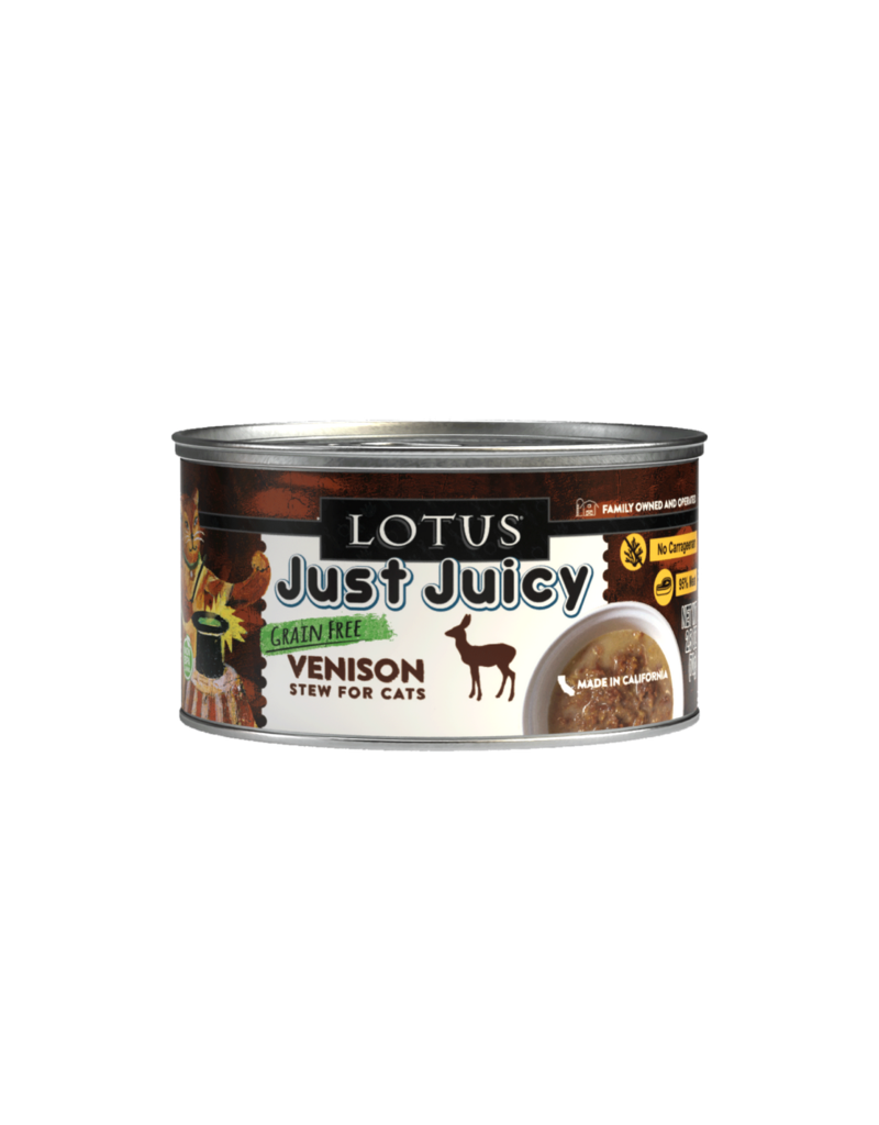 Lotus Natural Pet Food Lotus Just Juicy Canned Cat Food | Grain Free Venison Stew 2.5 oz single