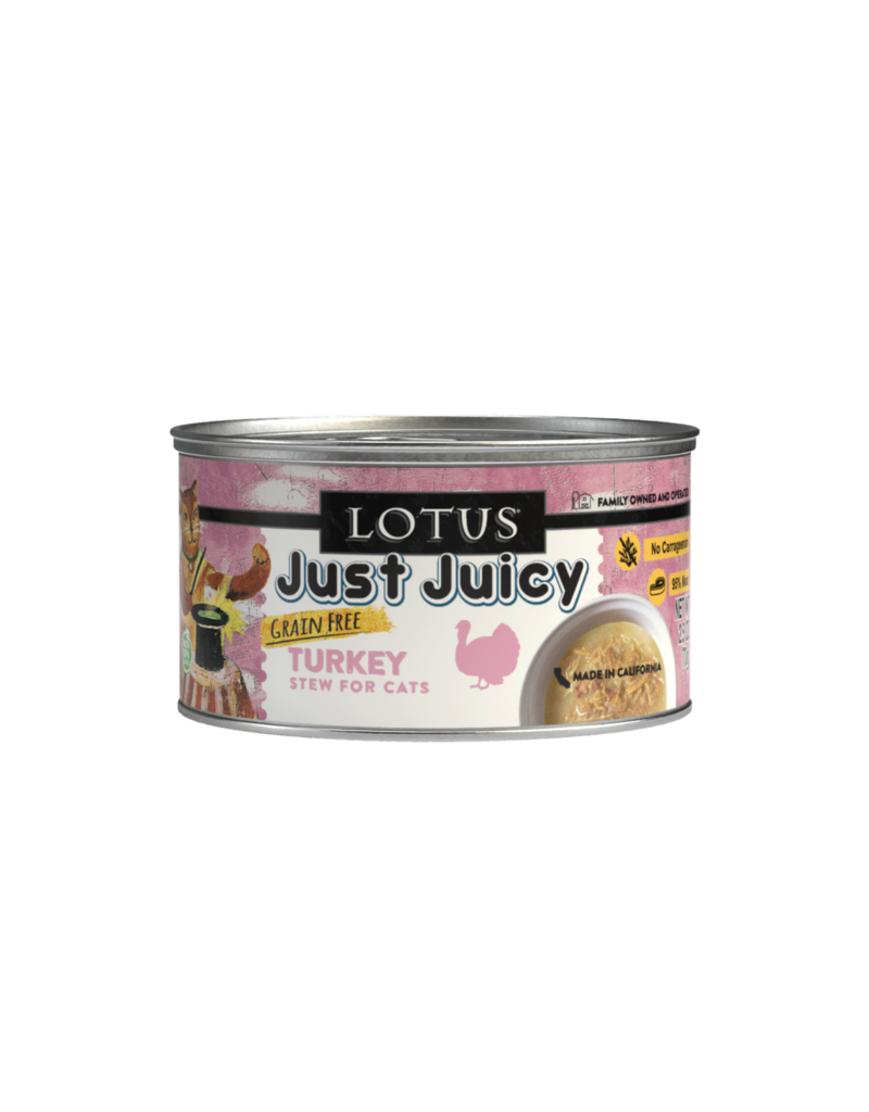 Lotus Natural Pet Food Lotus Just Juicy Canned Cat Food | Grain Free Turkey Stew 2.5 oz single