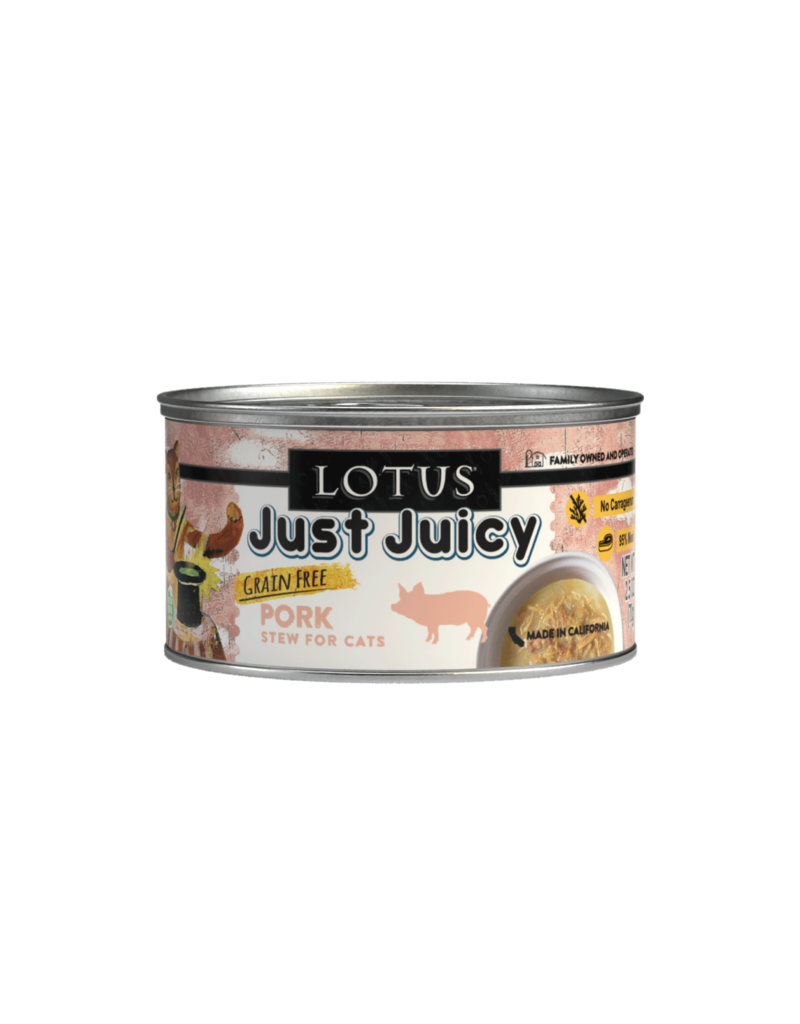 Lotus Natural Pet Food Lotus Just Juicy Canned Cat Food | Grain Free Pork Stew 2.5 oz single