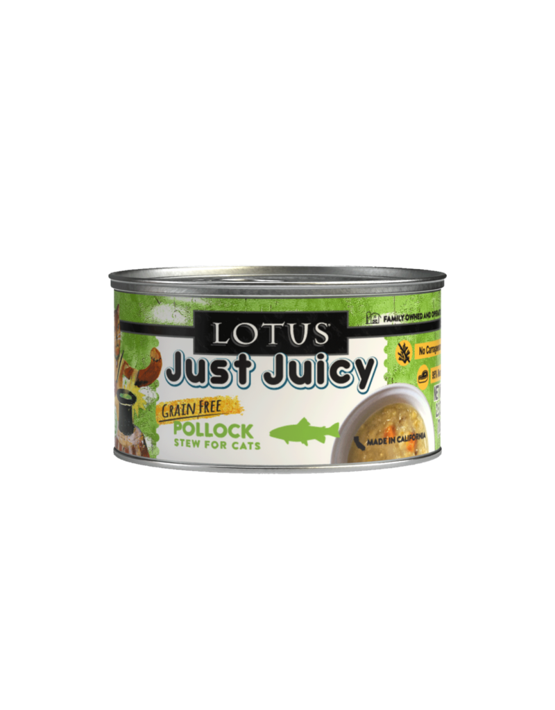 Lotus Natural Pet Food Lotus Just Juicy Canned Cat Food | Grain Free Pollock Stew 2.5 oz single