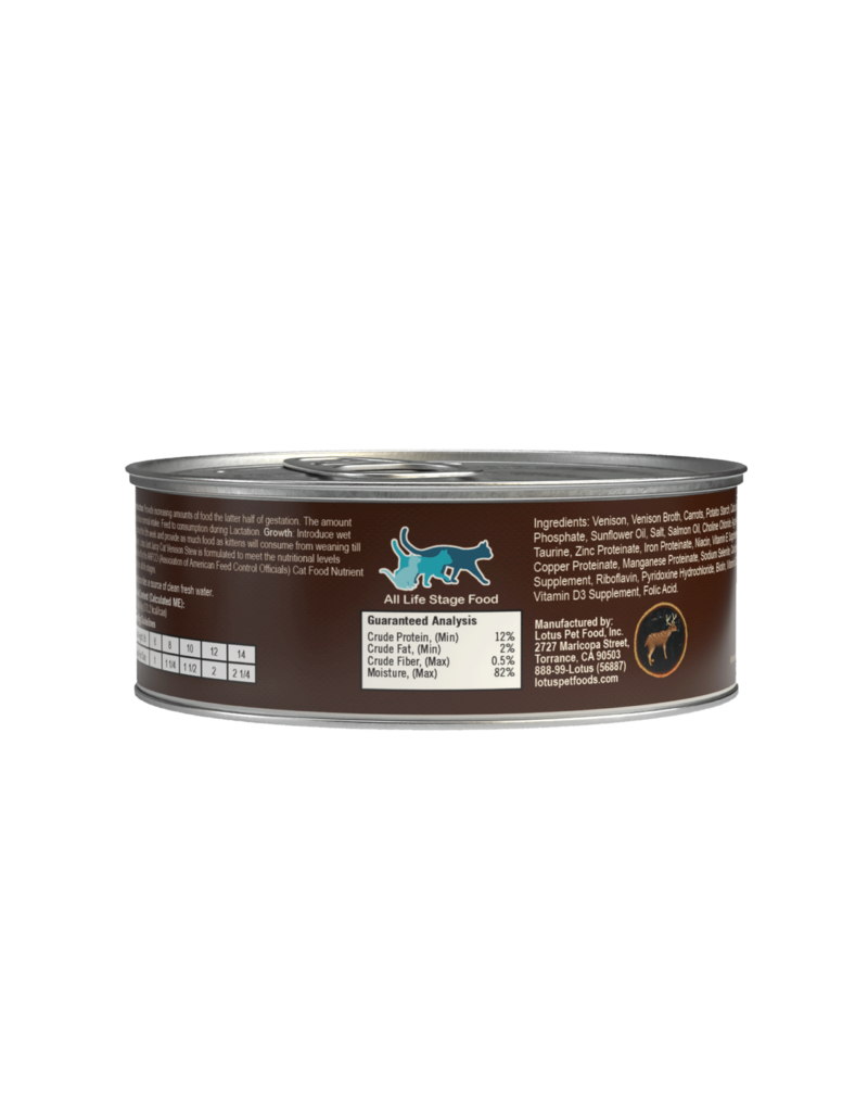 Lotus Natural Pet Food Lotus Just Juicy Canned Cat Food | Grain Free Venison Stew 5.3 oz CASE/24