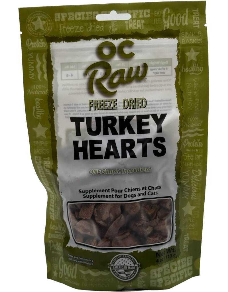 OC Raw Pet Food OC Raw Freeze Dried Treats | Turkey Hearts 4 oz
