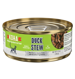 Koha Koha Canned Cat Food CASE of 24 Duck Stew 5.5 oz