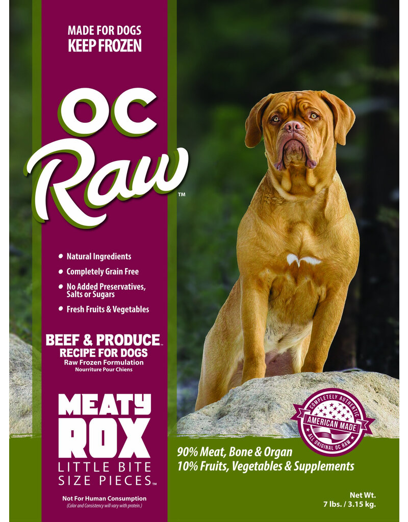 OC Raw Pet Food OC Raw Frozen Meaty Rox Dog Food | Beef & Produce 7 lb (*Frozen Products for Local Delivery or In-Store Pickup Only. *)