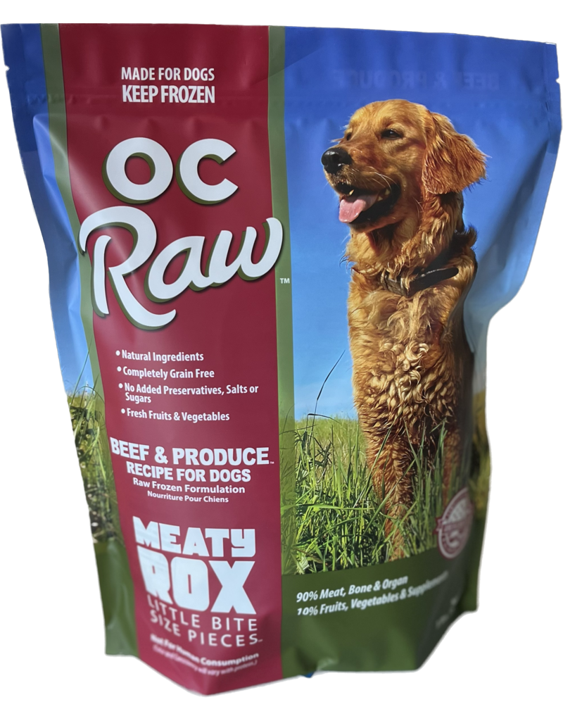 OC Raw Pet Food OC Raw Frozen Meaty Rox Dog Food | Beef & Produce 3 lb (*Frozen Products for Local Delivery or In-Store Pickup Only. *)