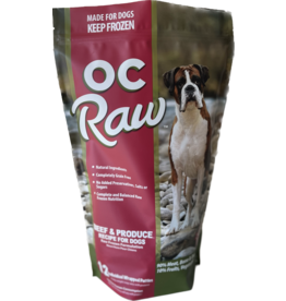 OC Raw Pet Food OC Raw Frozen Dog Food 8 oz Patties | Beef & Produce 6 lb (*Frozen Products for Local Delivery or In-Store Pickup Only. *)