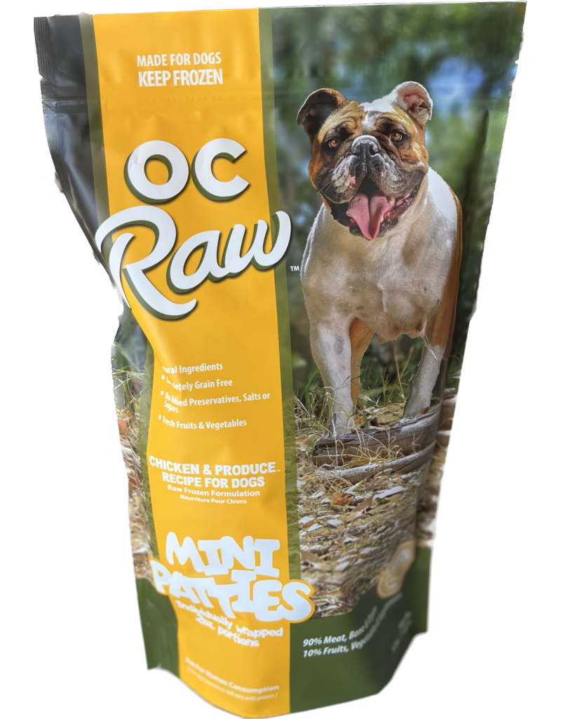 OC Raw Pet Food OC Raw Frozen Dog Food 2 oz Sliders | Chicken & Produce 4 lb (*Frozen Products for Local Delivery or In-Store Pickup Only. *)