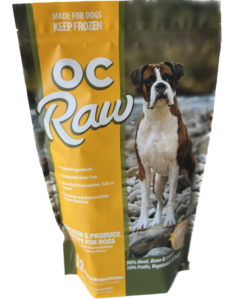 OC Raw Pet Food OC Raw Frozen Dog Food 8 oz Patties | Chicken & Produce 6 lb (*Frozen Products for Local Delivery or In-Store Pickup Only. *)