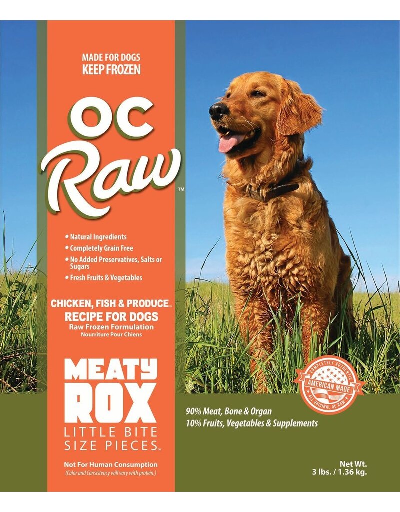 OC Raw Pet Food OC Raw Frozen Meaty Rox Dog Food | Chicken, Fish & Produce 3 lb (*Frozen Products for Local Delivery or In-Store Pickup Only. *)