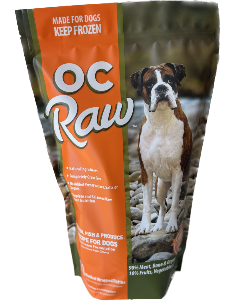 OC Raw Pet Food OC Raw Frozen Dog Food 8 oz Patties | Chicken, Fish & Produce 6 lb (*Frozen Products for Local Delivery or In-Store Pickup Only. *)