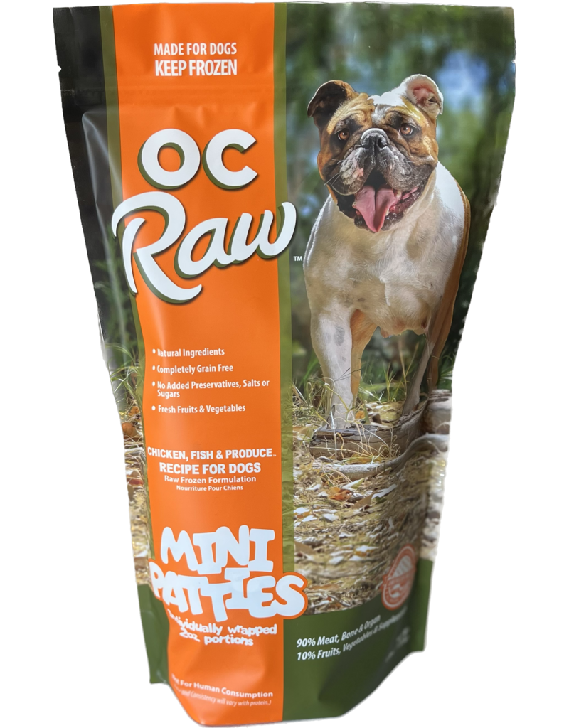 OC Raw Pet Food OC Raw Frozen Dog Food 2 oz Sliders | Chicken, Fish & Produce 4 lb (*Frozen Products for Local Delivery or In-Store Pickup Only. *)