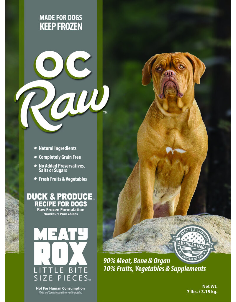 OC Raw Pet Food OC Raw Frozen Meaty Rox Dog Food | Duck & Produce 7 lb (*Frozen Products for Local Delivery or In-Store Pickup Only. *)